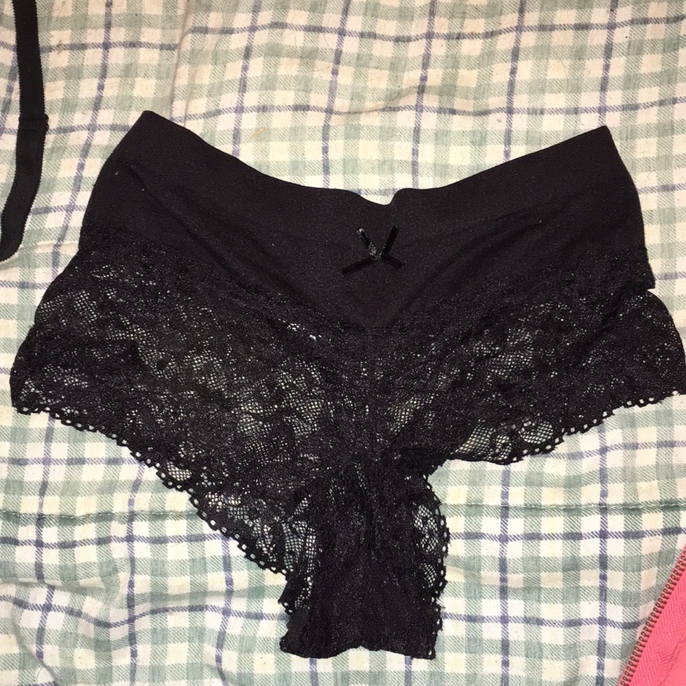 Black lacy underwear